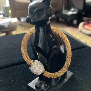 Woven GP metal bracelet Magnetic closure with a  Swarovski elements centre clasp